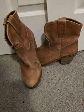Womens Brown Corral Tan Western  Ankle Booties Boots